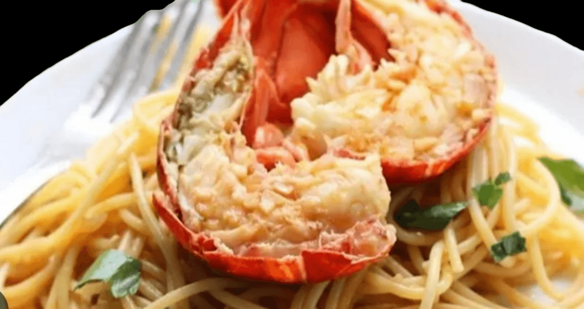 Espaguetis con Langosta