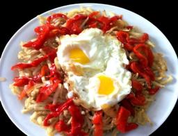 Whitebait with Peppers and Egg